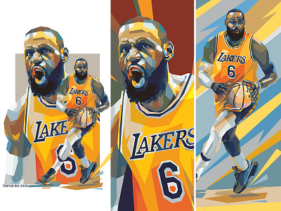 LeBron James ball basketball colorful design fan art illustration inspirational legendary portrait poster sport spirit sport sport player sports vectorart