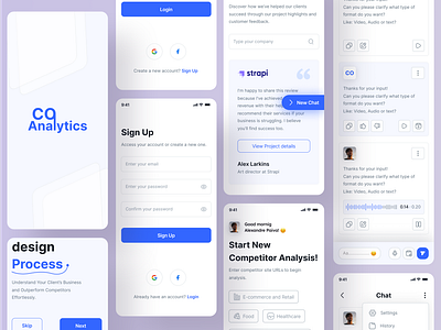 Competitor Analyzing mobile app analyzing app application blue clean competitors competitors analyzing design minimal mobile modern product saas ui uiux ux visual web