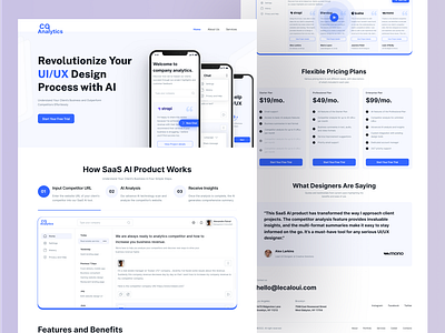 Competitor Analyzing landing page analyzing app blue clean competitors competitors analyzing design home page landing page minimal modern product saas ui uiux ux visual web website