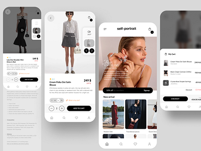 Self-Portrait : Online Fashion App UI Concept fashion app figma lalindaranaweera ui ux