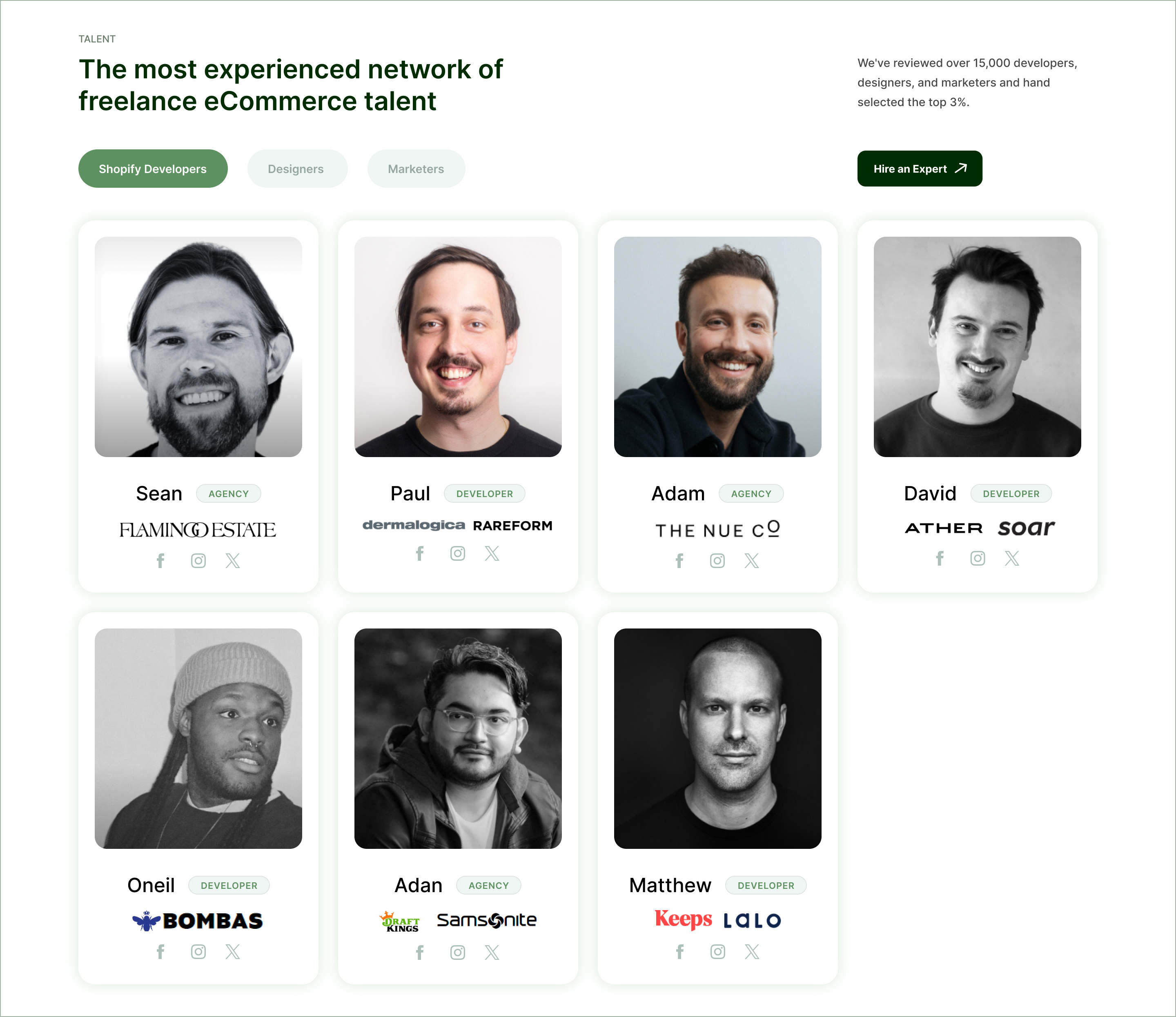 Storetasker — Updated Design — Freelance Ecommerce Talent Section