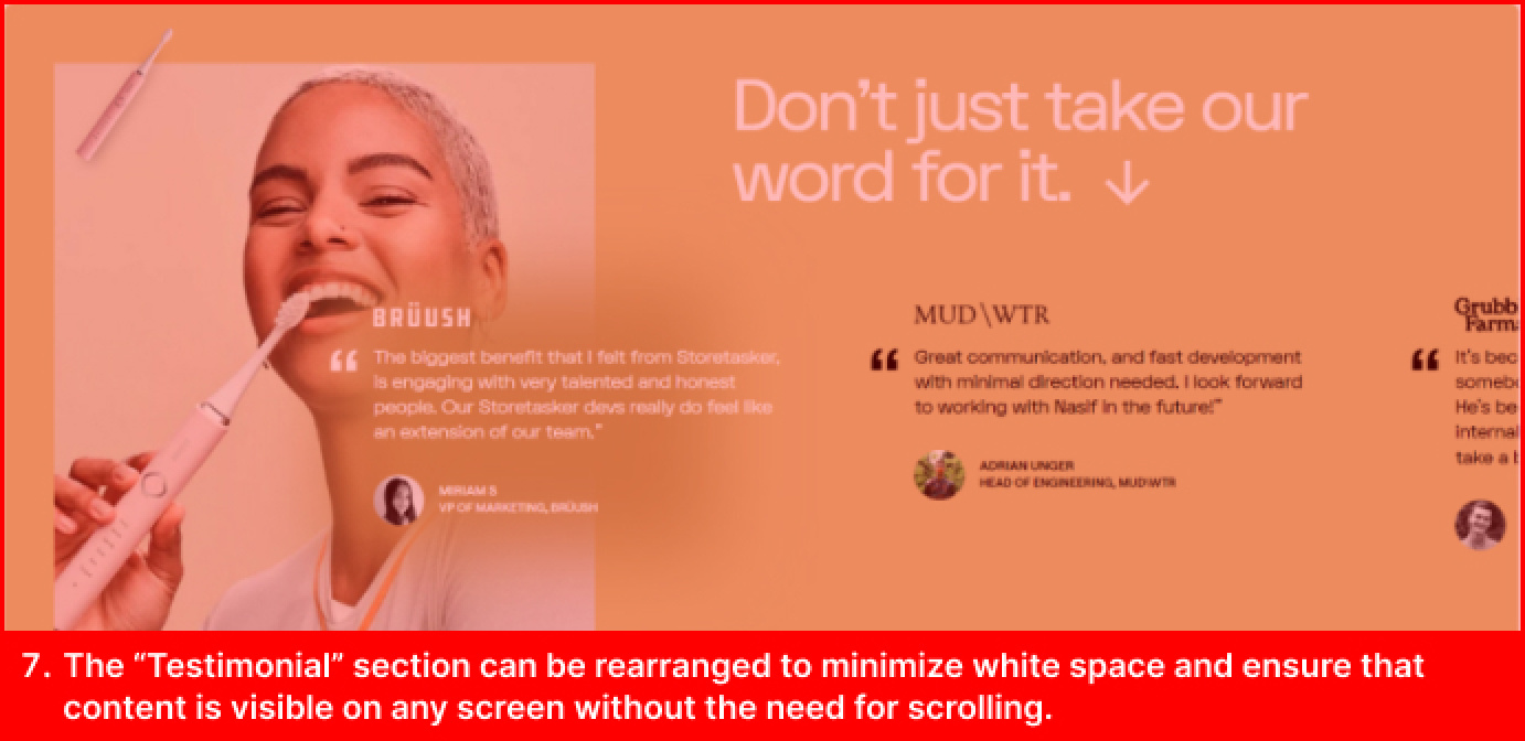 Storetasker — Existing Website — Testimonial Section