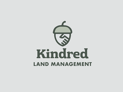 Kindred Land Management acorn branding habitat kindred land logo