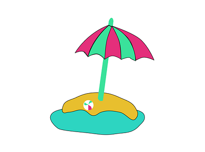 Umbrella on Island figma illustration umbrella