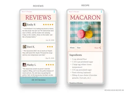 REVIEW #039 RECIPE #040 dailyui ui