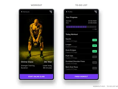 WORKOUT #041 TO-DO LIST #042 branding dailyui ui