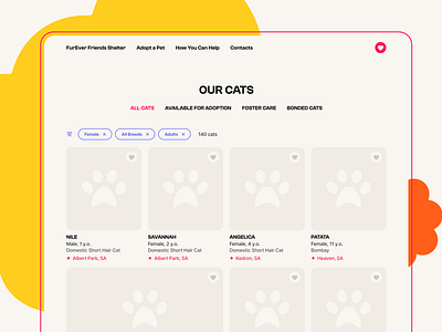 Animal shelter website animals bright design ui volunteer website