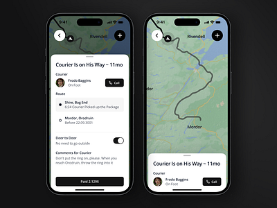 Delivery service app app carrier courier delivery design fast lotr taxi thelordoftherings ui ux