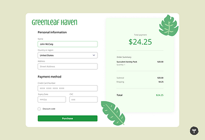 Daily UI #2 Checkout page branding checkout graphic design typography ui ux