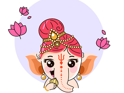 Baby Ganesh baby character flat ganesh illustration lord ui vector