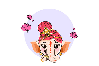 Baby Ganesh baby character flat ganesh illustration lord ui vector