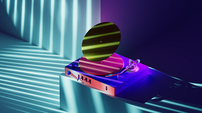 Vinyl Record Player 3d colorful music record player song vinyl