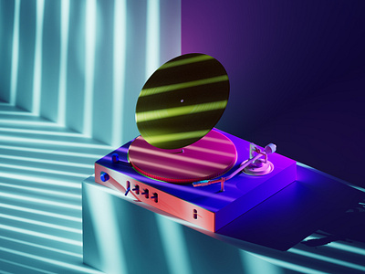 Vinyl Record Player 3d colorful music record player song vinyl