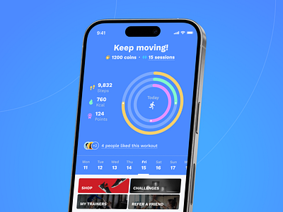 Multifunctional mobile sports app — Your Fitness Coach fitness mobile sport ui ux