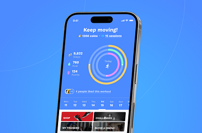 Multifunctional mobile sports app — Your Fitness Coach fitness mobile sport ui ux