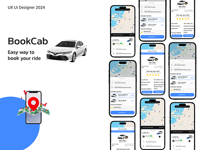 Cab Booking Mobile App Design book booking app cab cab booking design driver figma taxi booking app ui user experience user interface ux visual identity