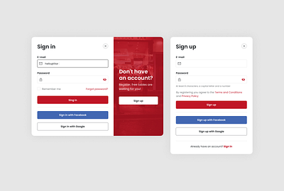 Restaurant Table Reservation Website - Sign in & Sing up design figma forms interface product signin signup ui ux