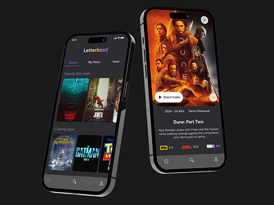 Letterboxd, but better. app app redesign branding home page imdb letterboxd movie app redesign ui ux