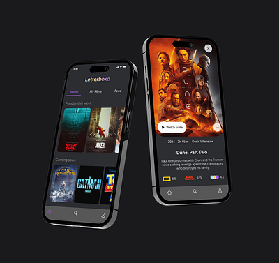 Letterboxd, but better. app app redesign branding home page imdb letterboxd movie app redesign ui ux