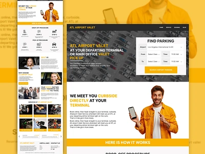 ATL Airport Valet Website Design. UI/UX airport parking web design ui ux