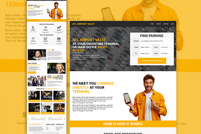 ATL Airport Valet Website Design. UI/UX airport parking web design ui ux
