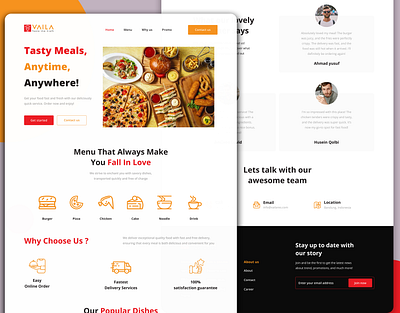 Vaila Online Fast Food Restaurant Web Landing Page airport parking web design branding design figma design illustration shopify web design ui ui ux design ux ux design web design