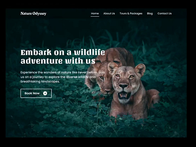 WildLife Tourism agency website design with scroll effect animation interactivedesign motion design motion graphics nature scrolleffect textmask ui uidesign webdesign websiteanimation wildlife wildlife tourism