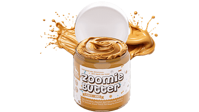 Zoomie dog peanut butter 3d 3d art 4d animation arnold render art branding c4d cinema cinema 4d design digital art dribbble dribbble best shot illustration motion graphics photoshop product product design ui