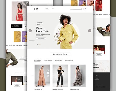 ZOA fashion Website design branding fashion web design shopify web design ui ui ux design ux web design zoa fashion