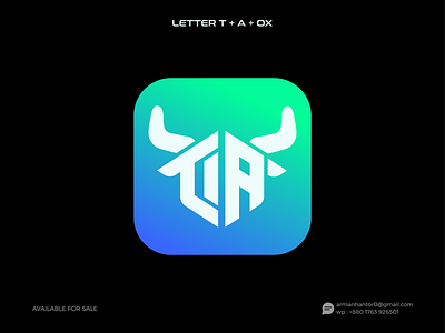 Letter T + A Ox Logo Design app logo blockchain brand identity branding bull logo business logo crypto lettermark logo logo logo branding logo design minimalist logo modern logo nft logo ox logo software modern logo t letter logo ta logo ta ox logo tech logo