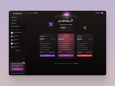 Pricing UI Design branding card design dark mode glass morphism graphic design logo pricing pricing design ui design ui ux design