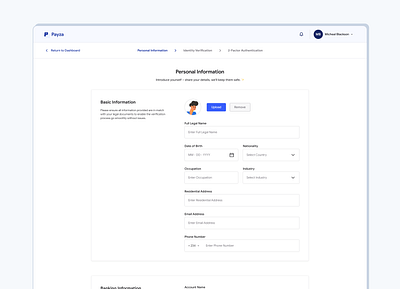 KYC Verification - Payza dashboard dashboard design dashboard ui product design saas ui ui design uiux design verification