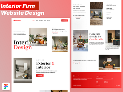 Interior Firm Website Landing Page Design in Figma !!! app design clean design creative direction dark mode design system e commerce design figma interaction design landing page microinteractions minimal design modern ui prototyping responsive design uiux design user experience user interface visual design web design wireframe