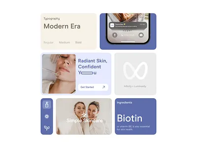 Skincare Component Set minimal product design skin app skin component skin landing skinapp skincare ui uidesign uiux