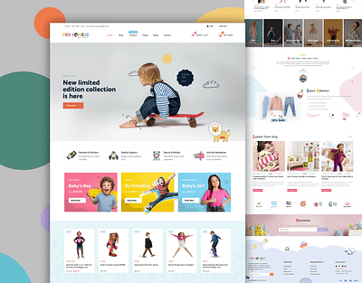 New Comers Kids Fashion Web Design ecommerce web design kids fashion web design shopify web design ui ux design