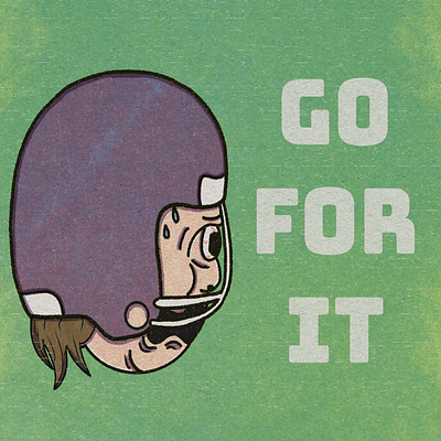 Go For It american football football helmet football player graphic design illustraion risograph