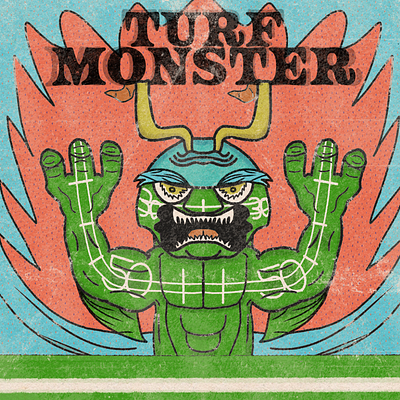 Turf Monster american football football field graphic design illustration monster turf monster