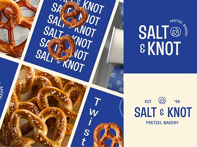 Salt & Knot - Pretzel Bakery Brand Identity apron design bakery brand brand identity brand posters branding bread bakery cup design food brand food logo food packaging logo design packaging design pretzel pretzel brand pretzel branding pretzel logo salt logo social media design take out bag visual identity