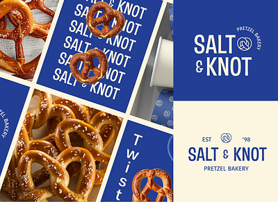 Salt & Knot - Pretzel Bakery Brand Identity apron design bakery brand brand identity brand posters branding bread bakery cup design food brand food logo food packaging logo design packaging design pretzel pretzel brand pretzel branding pretzel logo salt logo social media design take out bag visual identity