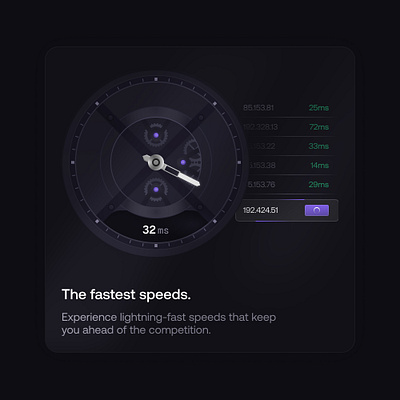 The fastest speeds ⚡ branding dark design fast lightning proxy purple saas speeds time ui watch website