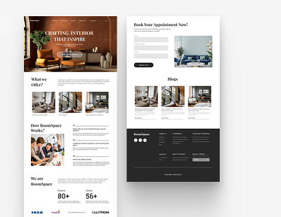 RoomSpace - Interior Design Landing Page branding ui user experience user flow visual design