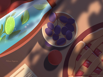 Picnic 2danimation adobeillustrator animated animation artwork bakery butterfly flatillustration illustration illustrator picnic pie summer vectorart vectorillustration