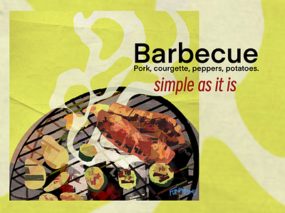 Simple as it is - barbecue babecue food foodillustration