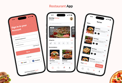 Restaurant App graphic design ui