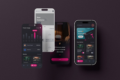 Smart Home Mobile App UI/UX Design | Connected & Intuitive Home connected home ui home automation design home security app design iot ui design mobile app interface modern app aesthetics smart device control smart home app uiux user friendly design uxui for smart homes