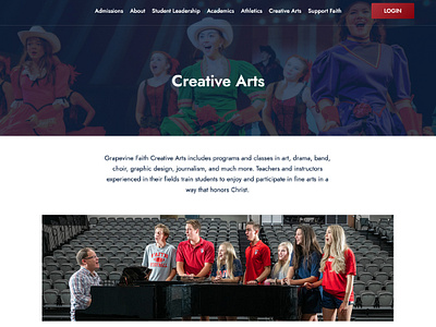 Grapevine Faith School - Creative Arts Webpage Layout Design branding design graphic design logo typography vector