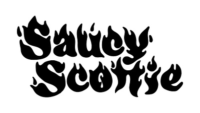 Saucy Scottie branding bw design fire graphic design hot illustration lettering logo logotype spicy vector wordmark