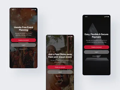Simple Onboarding Screens animation ui