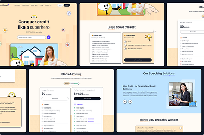 Credit Ready home page design ai artificial intelligence b2b b2c brand identity chatbot fintech mascot product design ui ux web design website design