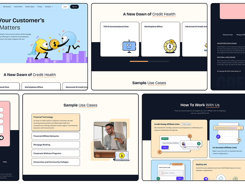 Credit Ready partner page design ai b2b b2b2c b2c branding chatbot fintech illustration product design ui ux web design website design